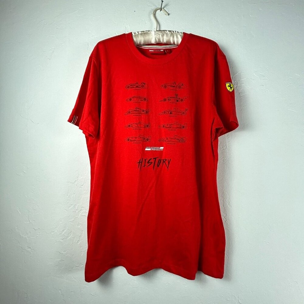 Scuderia Ferrari Men's Pullover Crew Neck Casual Short Sleeve T-Shirt Red Large